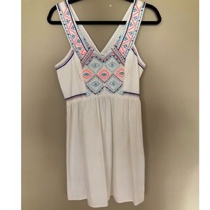 American Eagle white dress with cross back